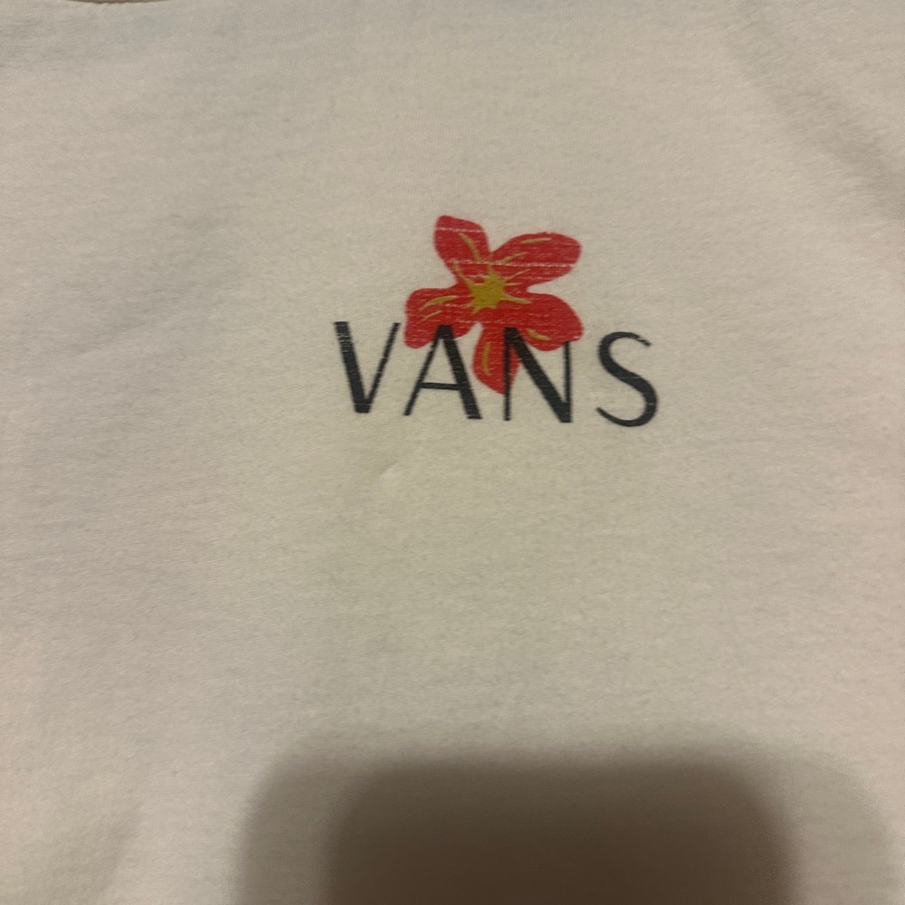 Vans Floral Logo Graphic Tee Medium Off White - Picture 3 of 4